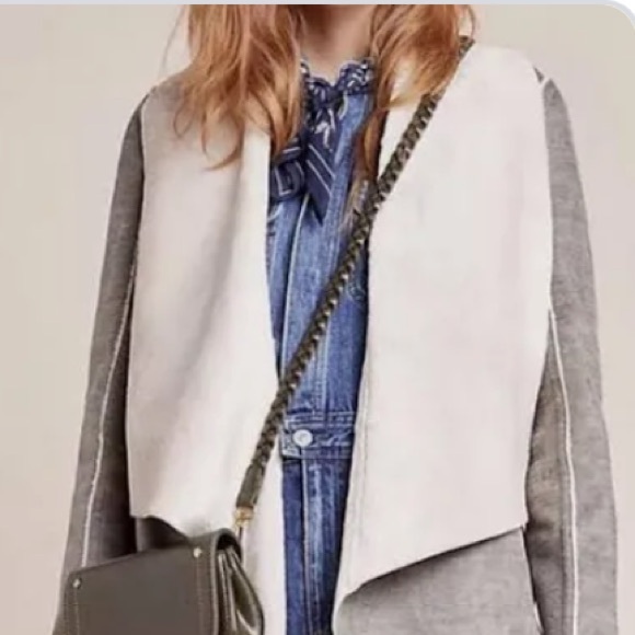 Anthropologie x Amadi Camila Sherpa Gray Coat NWT - Picture 3 of 14